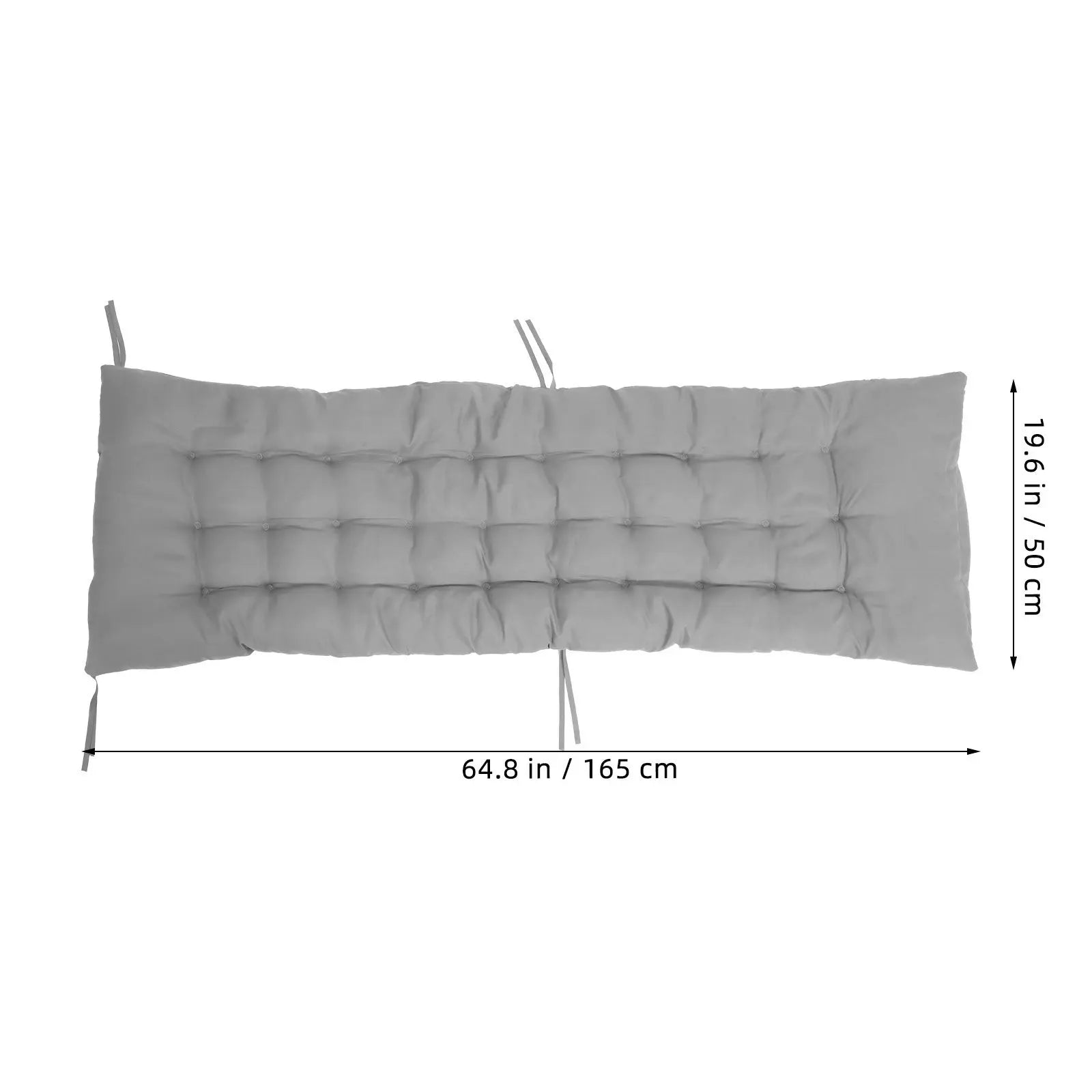 Dark Gray Bench Cushion with Backrest for Outdoor Lounge
