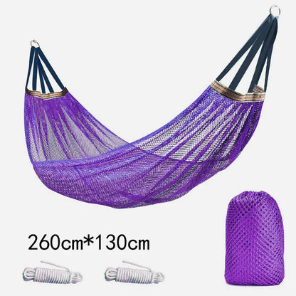 Outdoor Camping Hammock with Ice Silk Mesh, Swing Bent Pole Anti-Tip Camping Travel Accessories