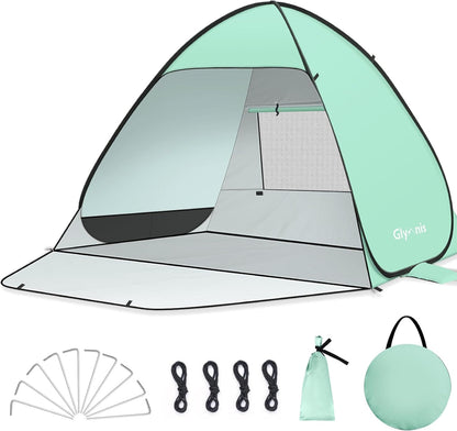Pop Up Beach Tent Beach Shade Tent for 1 4 Persons Sun Shelter UPF 50 Enclose Zipper Door Portable Easy Up Beach Tent