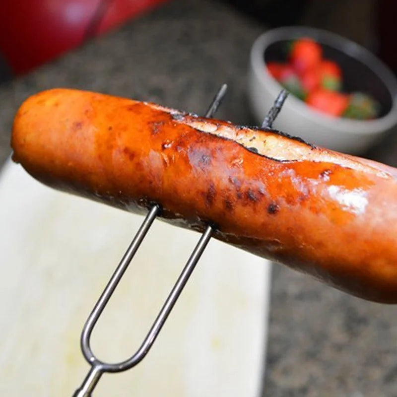 BBQ Skewers: Telescopic Extendable Hot Dog Roasting Forks
