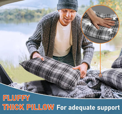 Flannel Twin Sleeping Bag - 2 Person, All-Season Camping