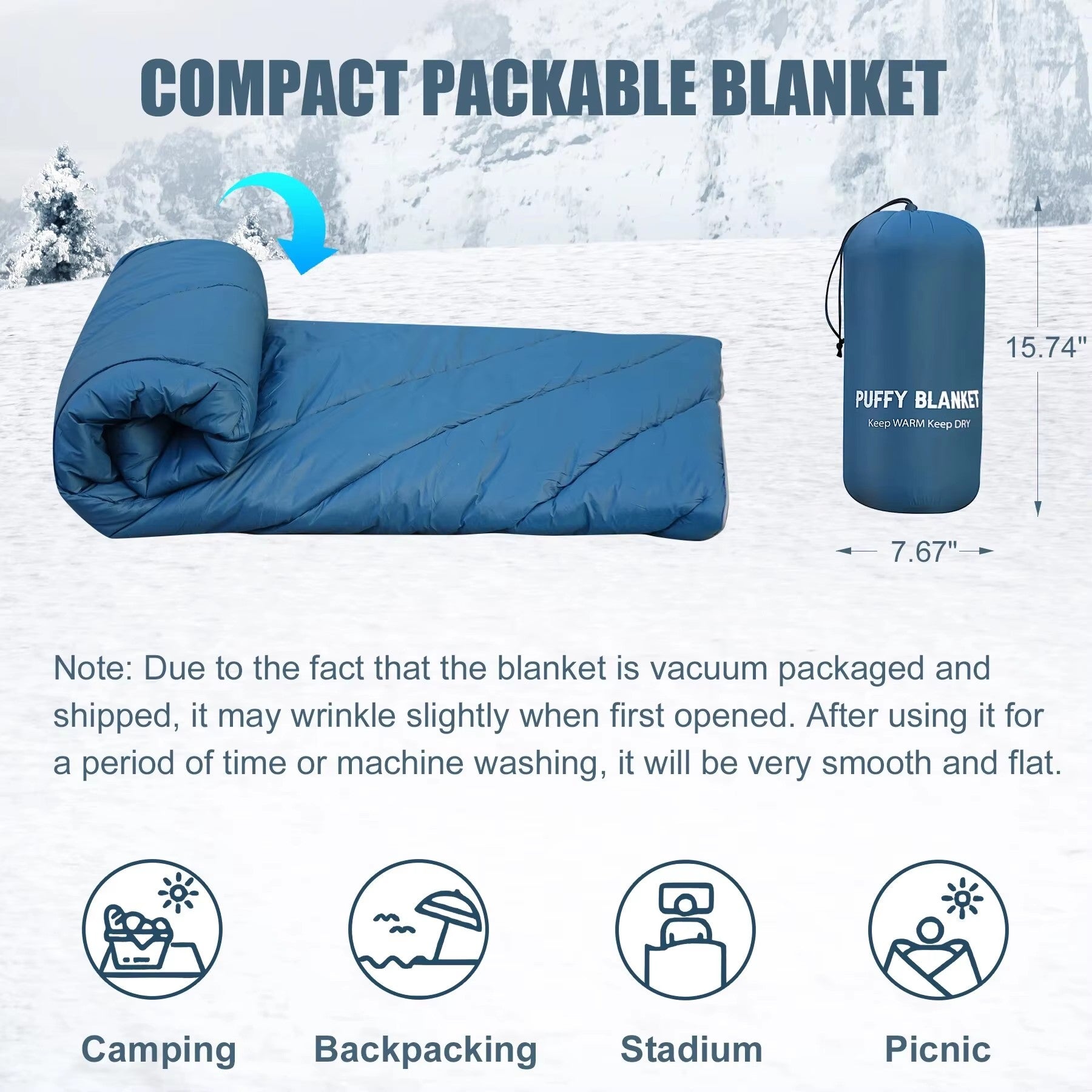 Camping Blanket - Waterproof 200x140cm - Cozy & Portable