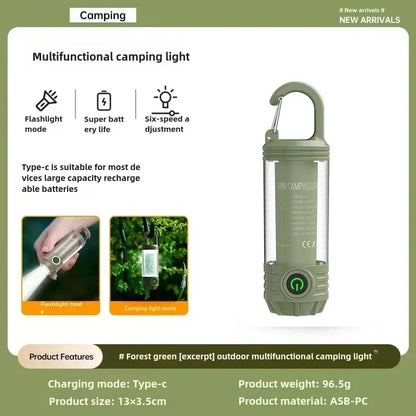 Outdoor Camping Lights Rechargeable Flashlights Multi Functional Outdoor LED Portable Night Lights Waterproof Travel Tent Light
