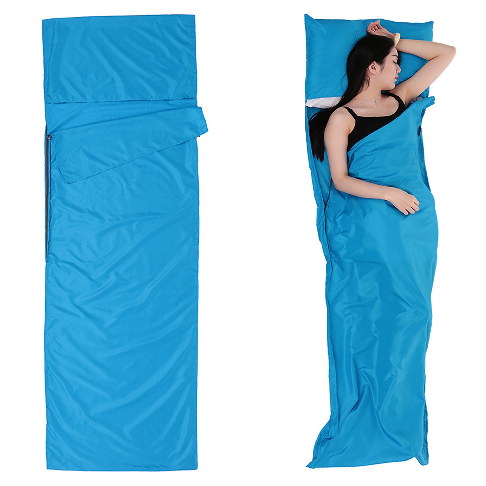 Portable Sleeping Bag Liner with Pillowcase - TOMSHOO 70x210CM