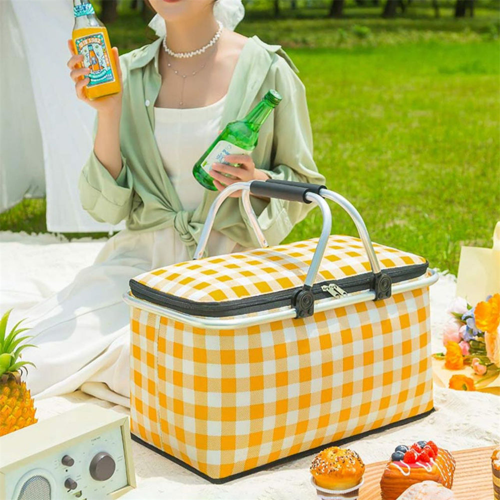 Picnic Basket: Thermal Insulated Picnic Bag - Large Waterproof Cooler Box