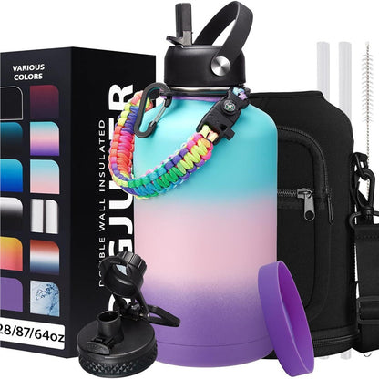 Steel Sports Water Bottle 64oz - Ultimate Hydration Set