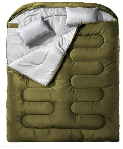 Flannel Twin Sleeping Bag - 2 Person, All-Season Camping