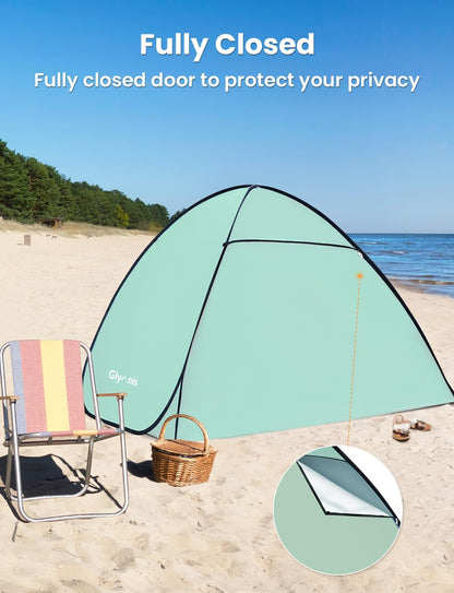Pop Up Beach Tent Beach Shade Tent for 1 4 Persons Sun Shelter UPF 50 Enclose Zipper Door Portable Easy Up Beach Tent