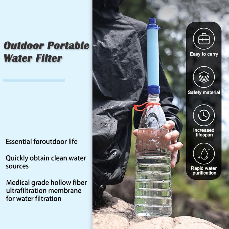 Outdoor Water Filter Straw - Survival Gear for Camping & Hiking
