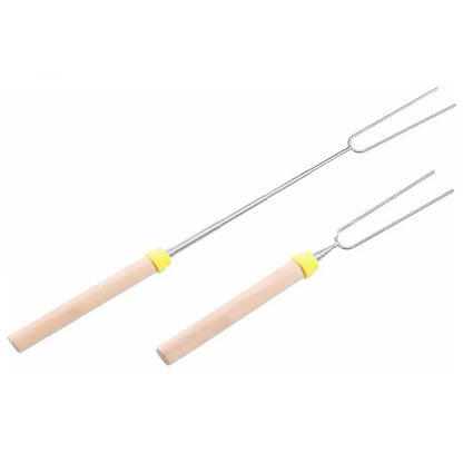 BBQ Skewers: Telescopic Extendable Hot Dog Roasting Forks