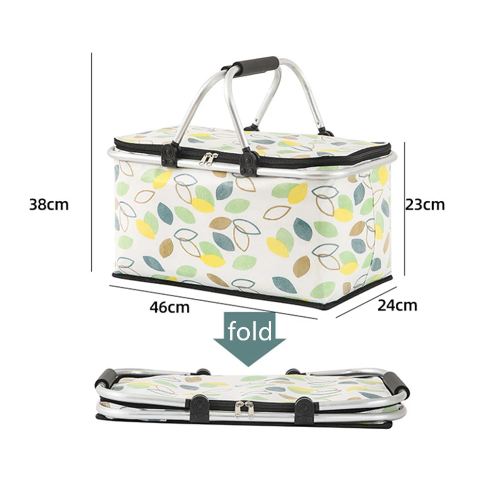 Picnic Basket: Thermal Insulated Picnic Bag - Large Waterproof Cooler Box