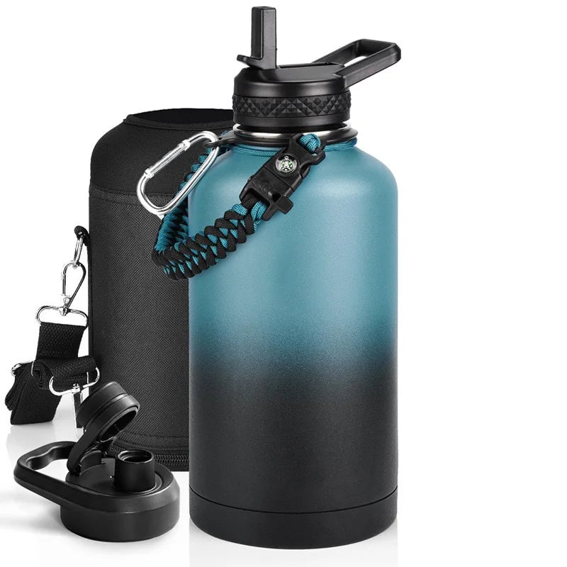 Steel Sports Water Bottle 64oz - Ultimate Hydration Set