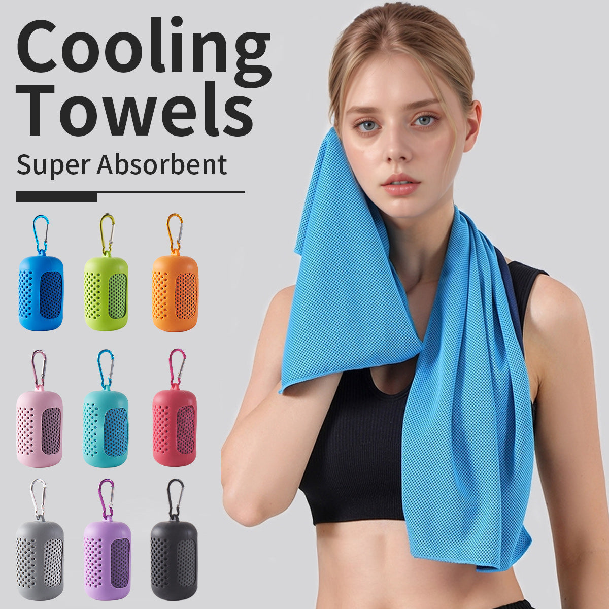 Cooling Quick Dry Towel: Silicone Wrapped for Sports & Beach