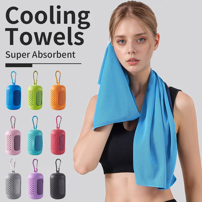 Cooling Quick Dry Towel: Silicone Wrapped for Sports & Beach