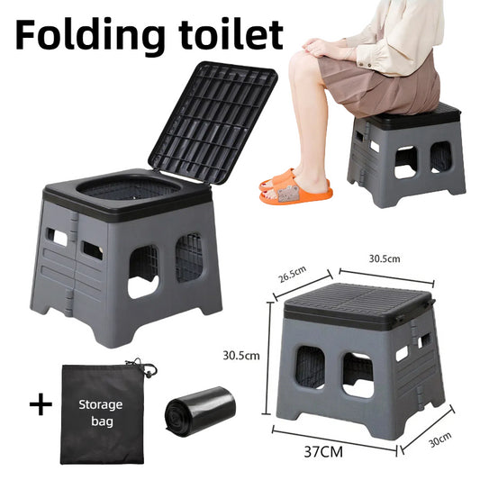 Folding Portable Toilet - Camping & Travel Seat with Bag