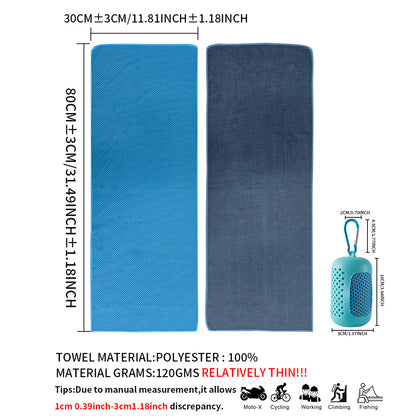 Cooling Quick Dry Towel: Silicone Wrapped for Sports & Beach