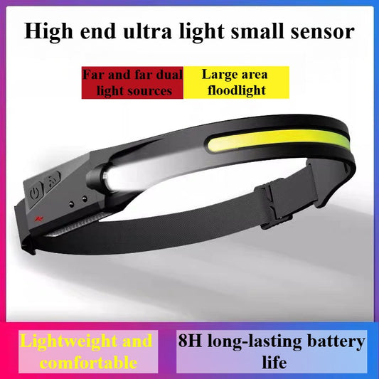 Strong bald head light, long endurance sensing LED, outdoor fishing specific charging, super bright head mounted waterproof head