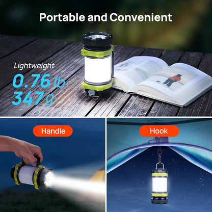 USB Rechargeable Flashlight - 6 Modes LED Camping Lantern
