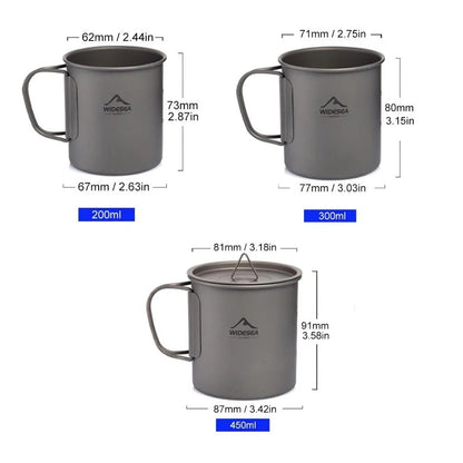 Titanium Camping Mug - Widesea Outdoor Cookware Set