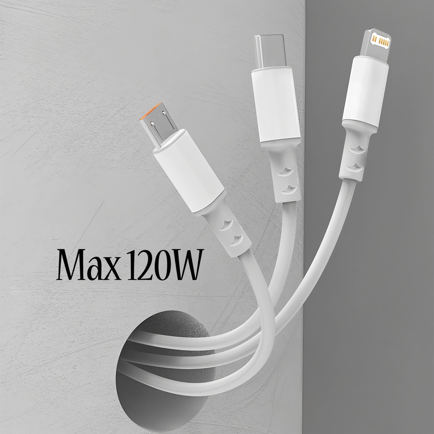 USB Charger Cable: Micro USB, Type C for iPhone & Samsung