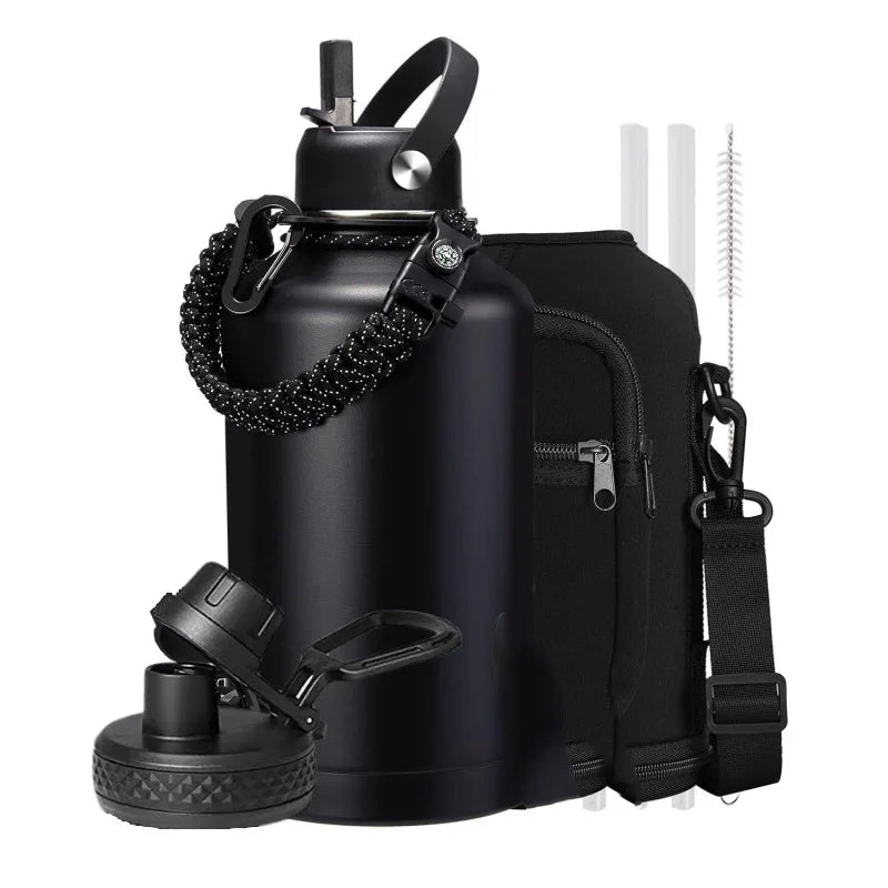 Steel Sports Water Bottle 64oz - Ultimate Hydration Set