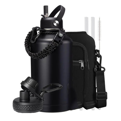 Steel Sports Water Bottle 64oz - Ultimate Hydration Set