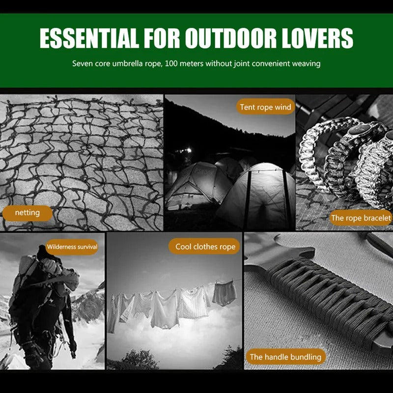 550 Paracord Rope 7-Cores 4mm - Camping & Survival Essential