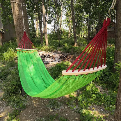 Outdoor Camping Hammock with Ice Silk Mesh, Swing Bent Pole Anti-Tip Camping Travel Accessories