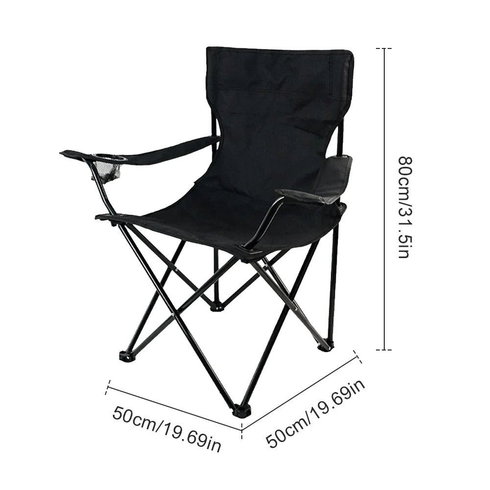 Outdoor Foldable Camping Chair with Bottle Holder