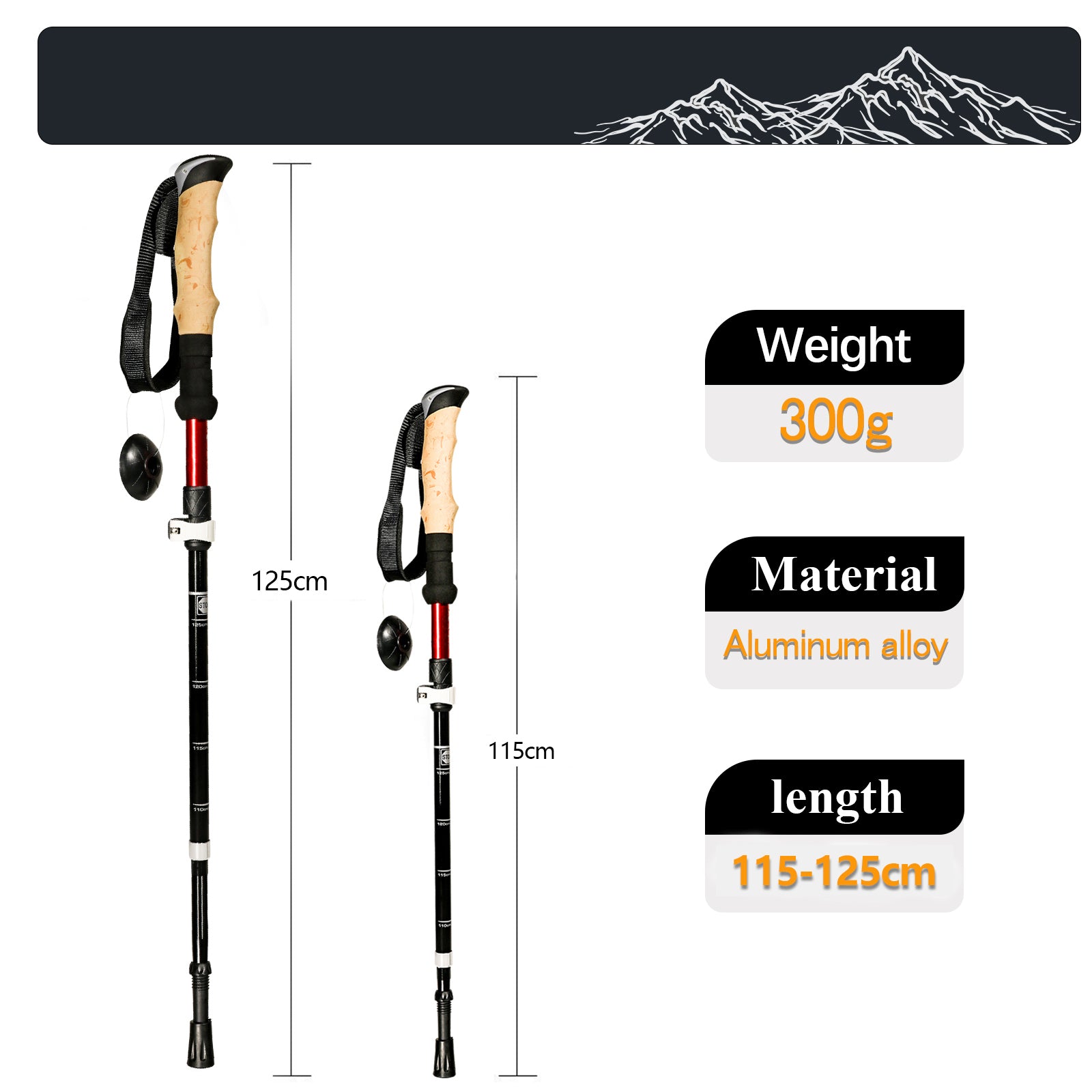 Hiking Sticks: Ultralight Folding Trekking Pole - Portable & Anti-Slip Stick