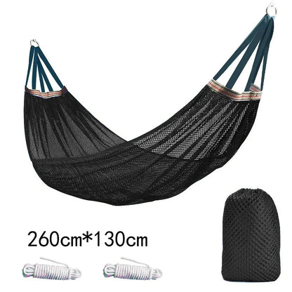 Outdoor Camping Hammock with Ice Silk Mesh, Swing Bent Pole Anti-Tip Camping Travel Accessories