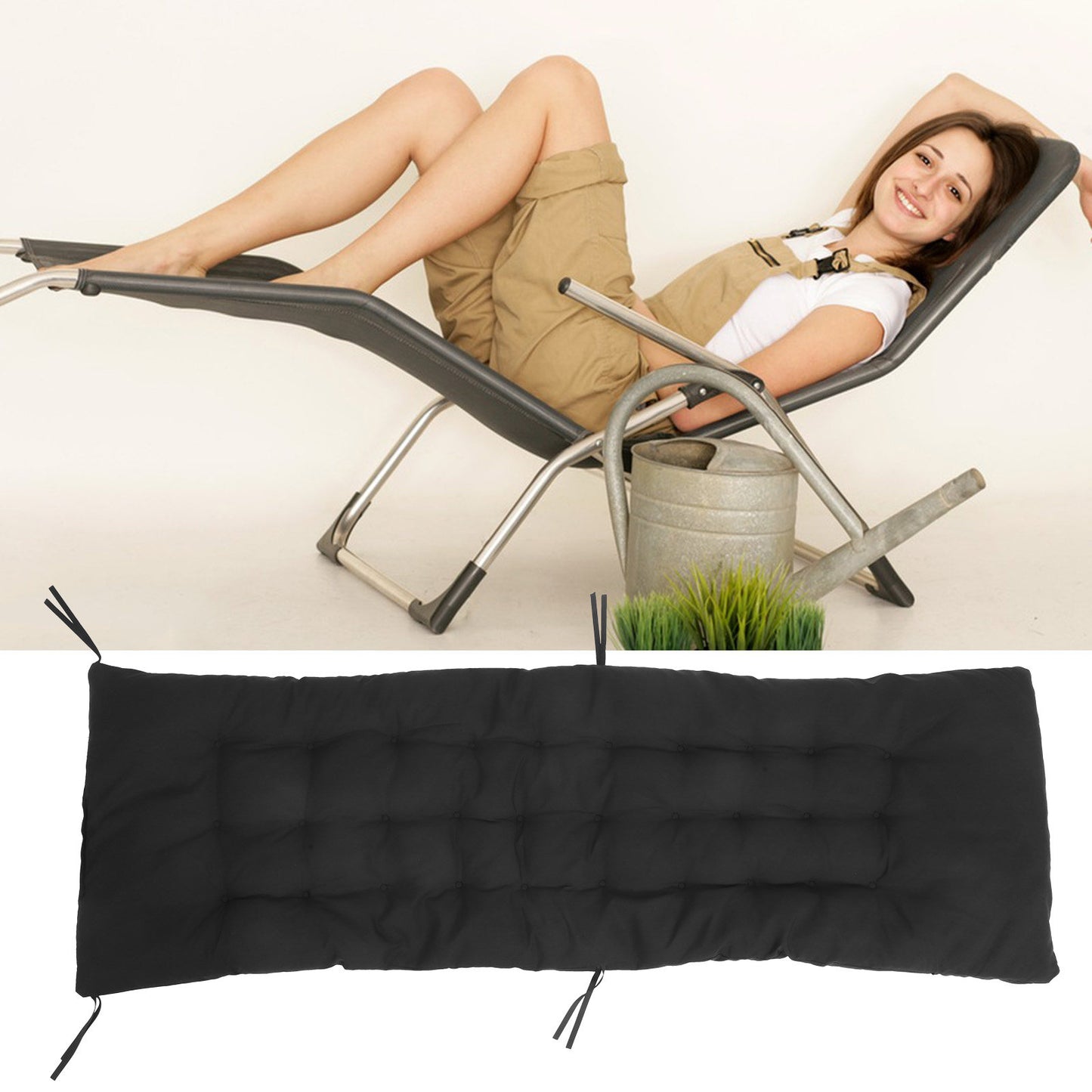 Dark Gray Bench Cushion with Backrest for Outdoor Lounge