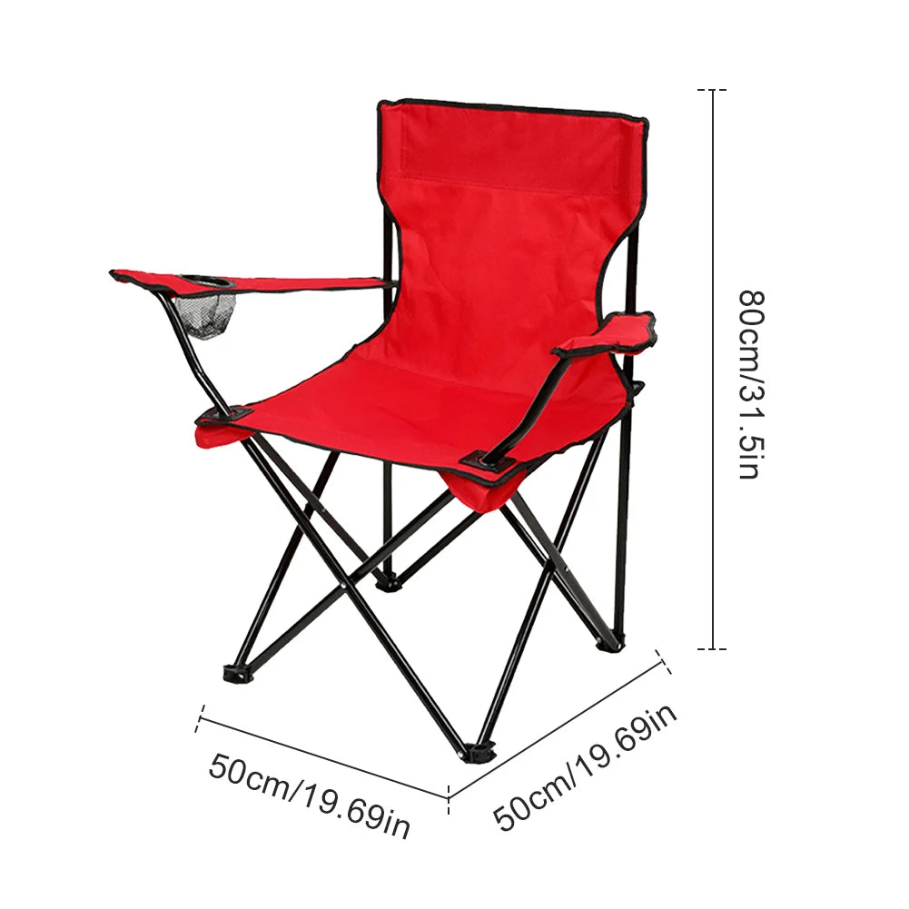 Outdoor Foldable Camping Chair with Bottle Holder