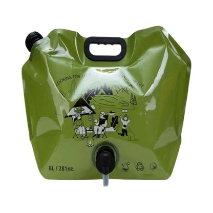 8L Outdoor Water Storage Bag Portable Foldable Drinking Water Pouch for Camping Hiking Sports Large Capacity Soft Flask with Tap