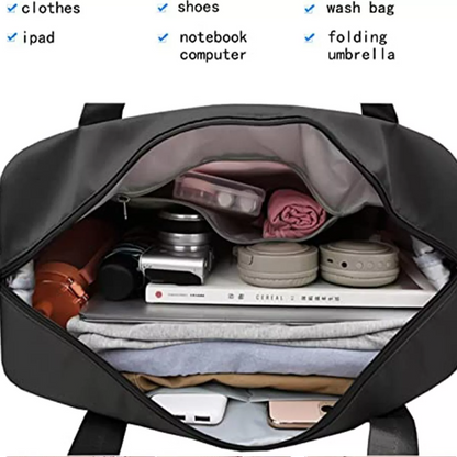 Travel Bag: Wet/Dry Pockets, Large Capacity