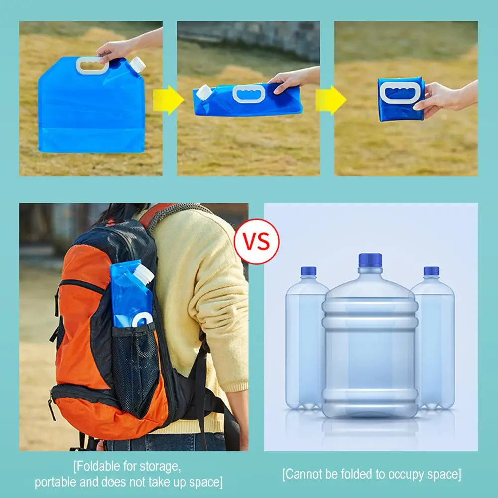 5L Portable Camping Water Bag Foldable Drinking Water Bucket Large Capacity Water Container For Outdoor Travel Lightweight