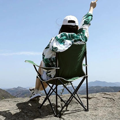 Portable Folding Camping Chair with Hard Arms & Carry Bag