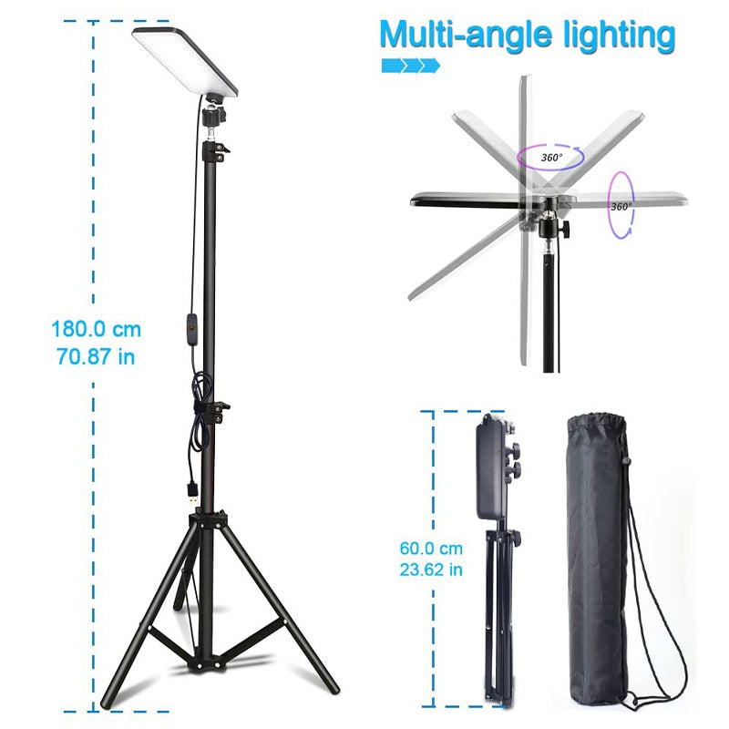 Portable LED Outdoor Camping Lamp: LED Work Light USB Tripod 