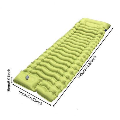 Sleeping Pad: Camping Inflatable Mattress with Built-in Pillow & Pump