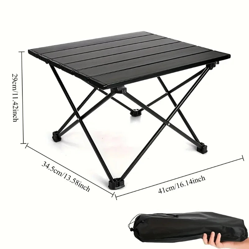Portable Folding Camping Egg Roll Table Lightweight Collapsible For Outdoor Picnic Beach Travel Backyard Fishing Hiking Barbecue