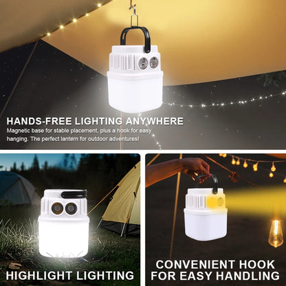 Solar LED Camping Light - Rechargeable Lantern & Flashlight