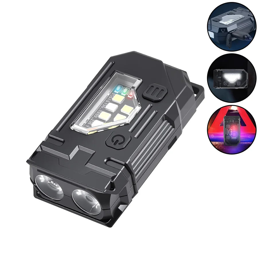 Mini Keychain EDC Flashlight - Rechargeable Magnetic Torch
