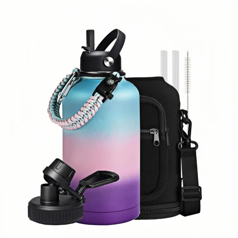 Steel Sports Water Bottle 64oz - Ultimate Hydration Set