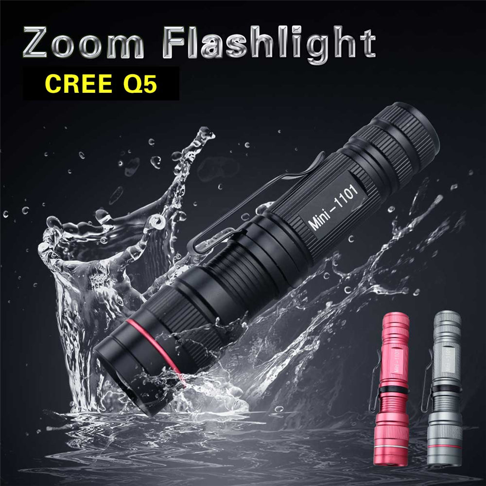 Mini Q5 LED Flashlight: Zoom, Waterproof, 3 Modes