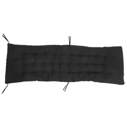 Thick Dark Gray Pearl Cotton Bench Cushion with Backrest for Porch Garden Poolside Outdoor Lounge Chair Double Padded Patio Seat