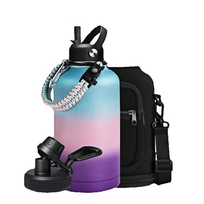 Steel Sports Water Bottle 64oz - Ultimate Hydration Set