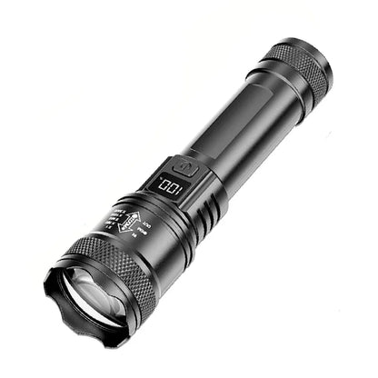 Powerful LED Flashlight Type C Rechargeable Zoom Torch