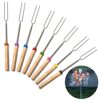 BBQ Skewers: Telescopic Extendable Hot Dog Roasting Forks