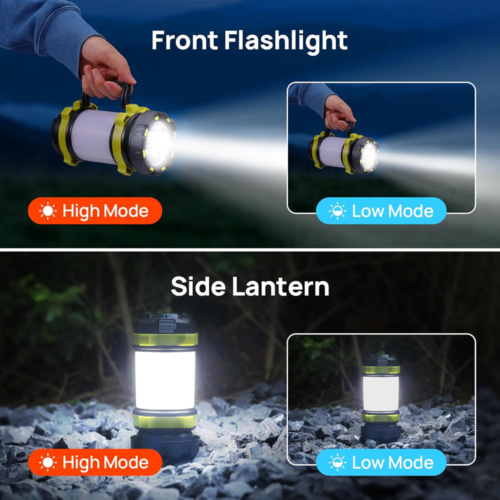 USB Rechargeable Flashlight - 6 Modes LED Camping Lantern
