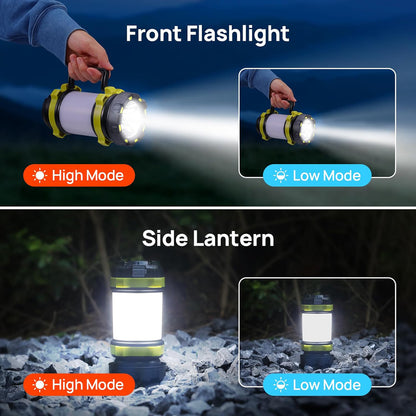 USB Rechargeable Flashlight - 6 Modes LED Camping Lantern